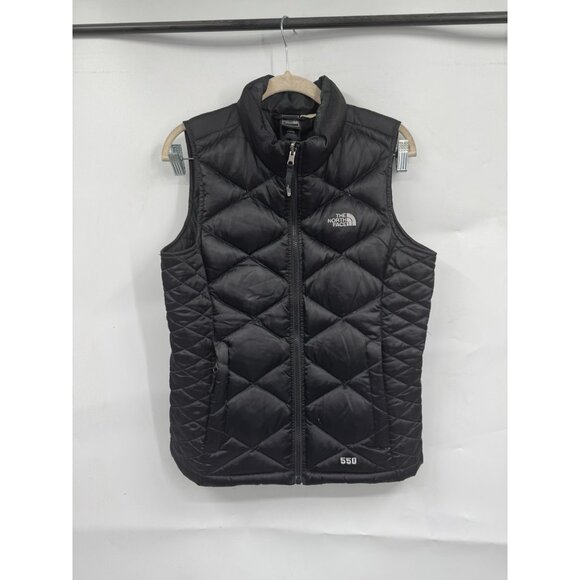 The North Face 550 Goose Down Puffer Vest Girls Large Full Zip Black Outdoor - Picture 1 of 9